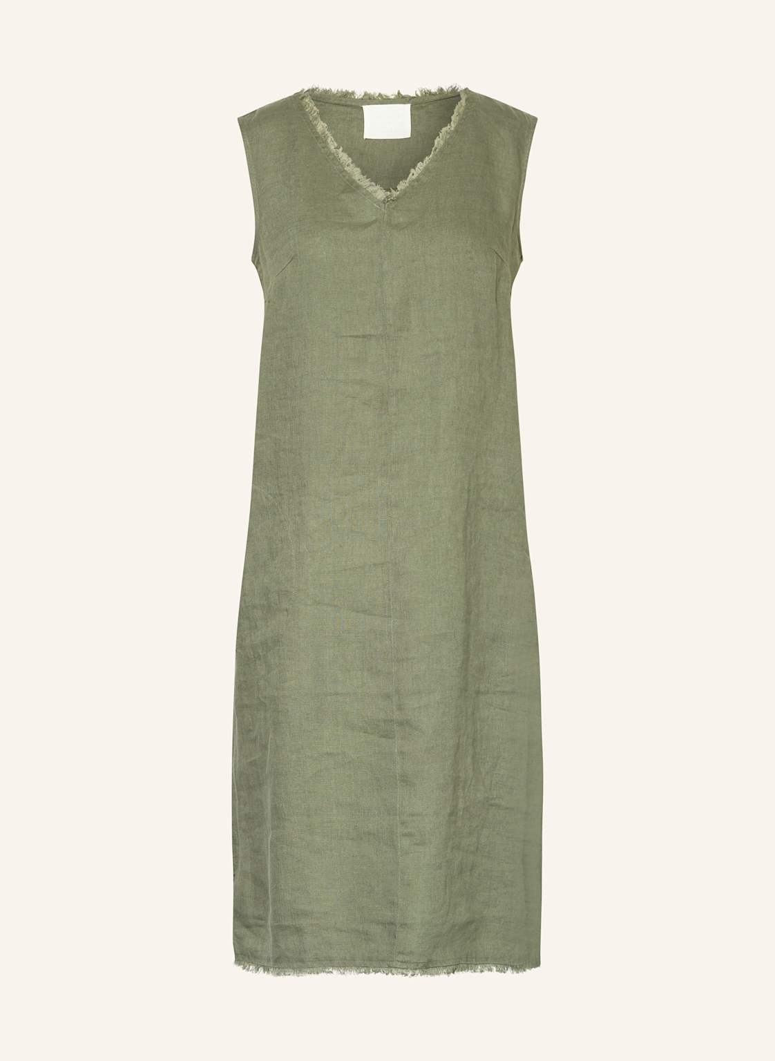 Oui Kleid Im Materialmix Mit Leinen gruen Oui Kleid Im Materialmix Mit Leinen gruen von Oui
