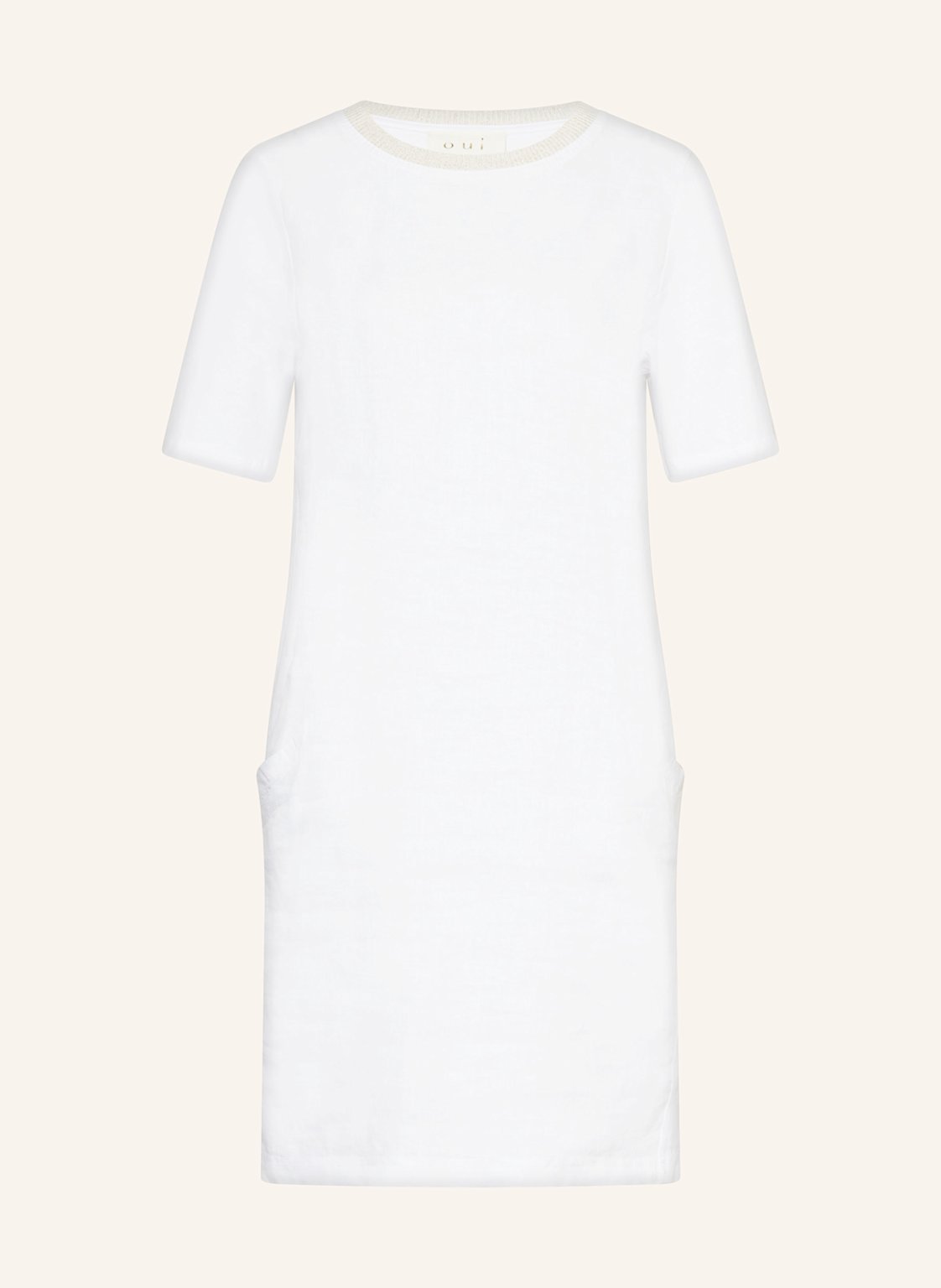 Oui Kleid Im Materialmix Mit Leinen weiss Oui Kleid Im Materialmix Mit Leinen weiss von Oui