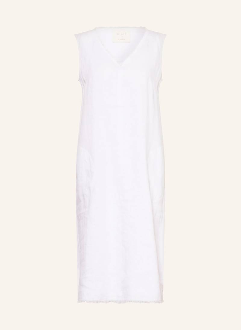 Oui Kleid Im Materialmix Mit Leinen weiss von Oui