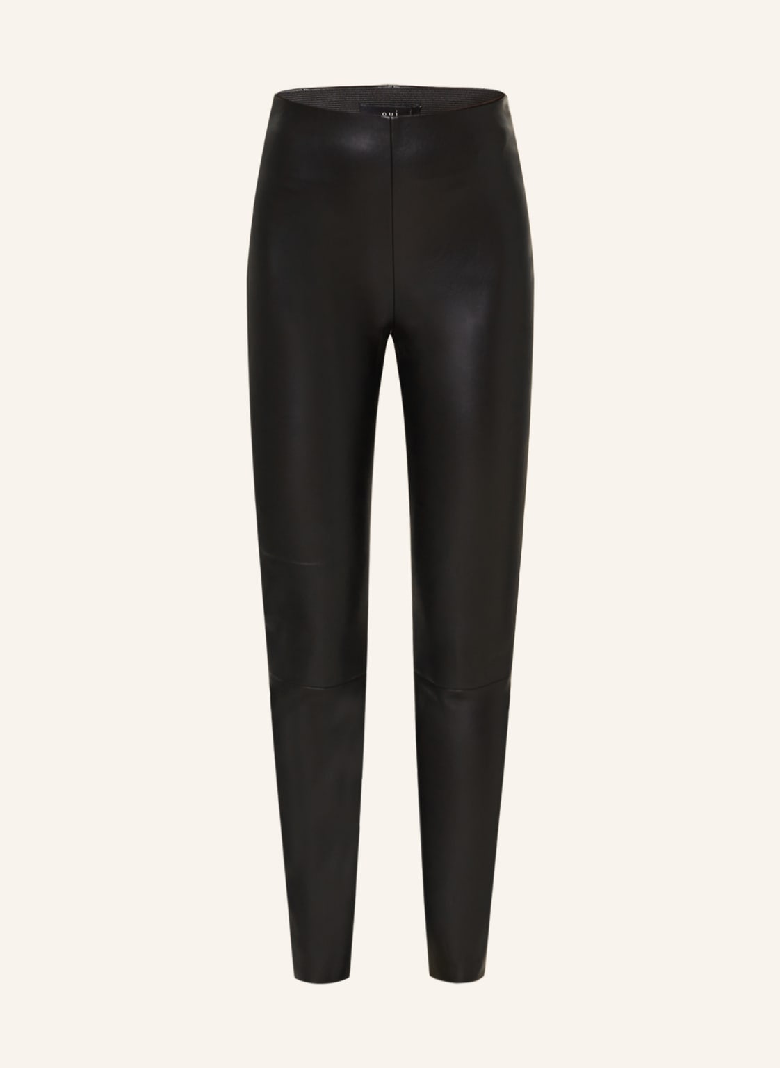 Oui Leggings In Lederoptik schwarz von Oui