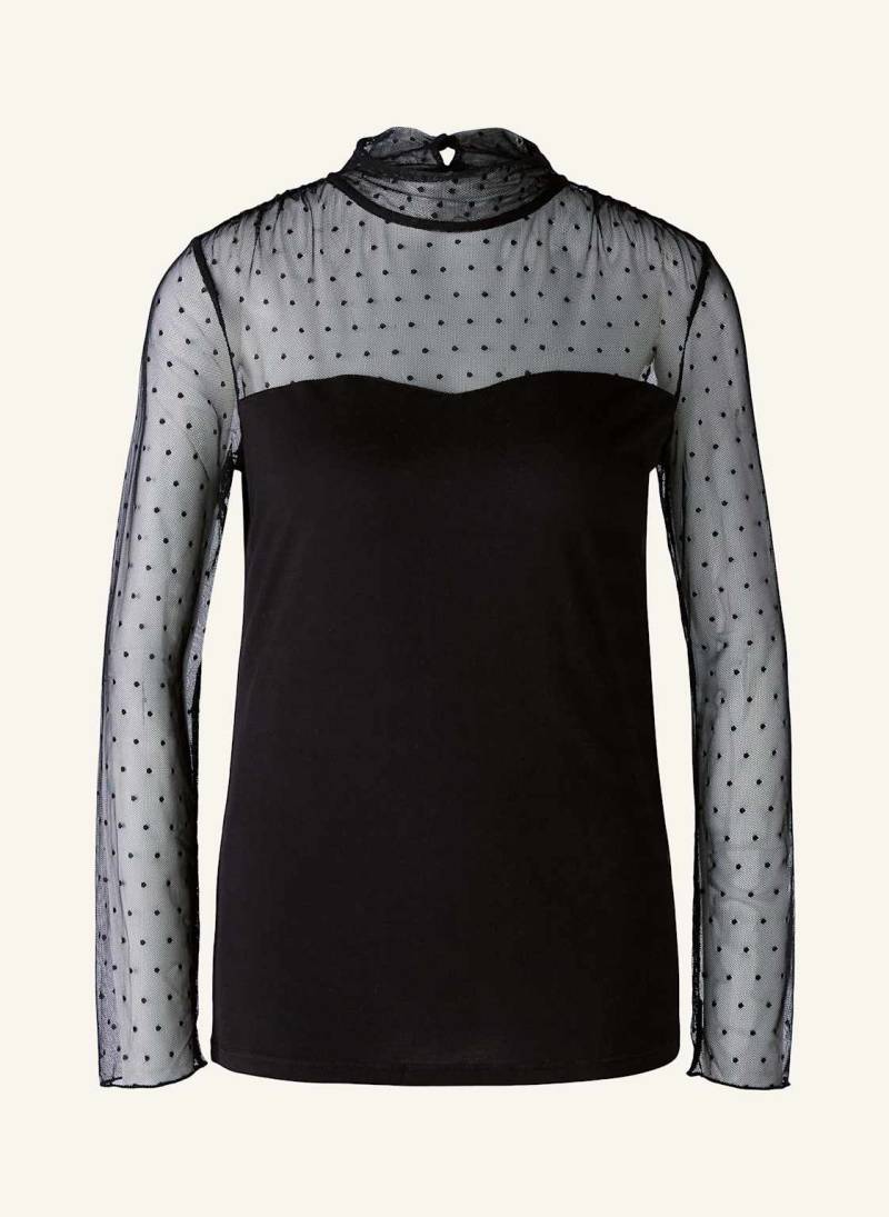 Oui Longsleeve Mit Mesh schwarz von Oui