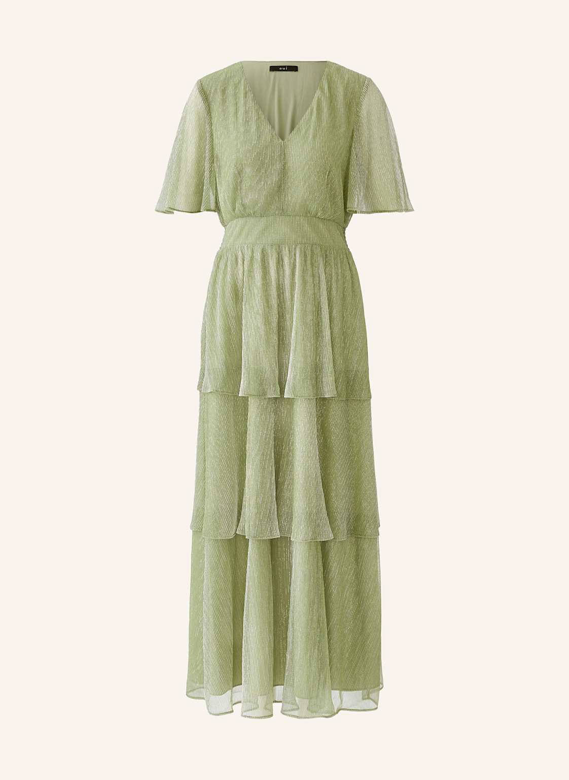 Oui Plisseekleid Mit Glitzergarn gruen von Oui
