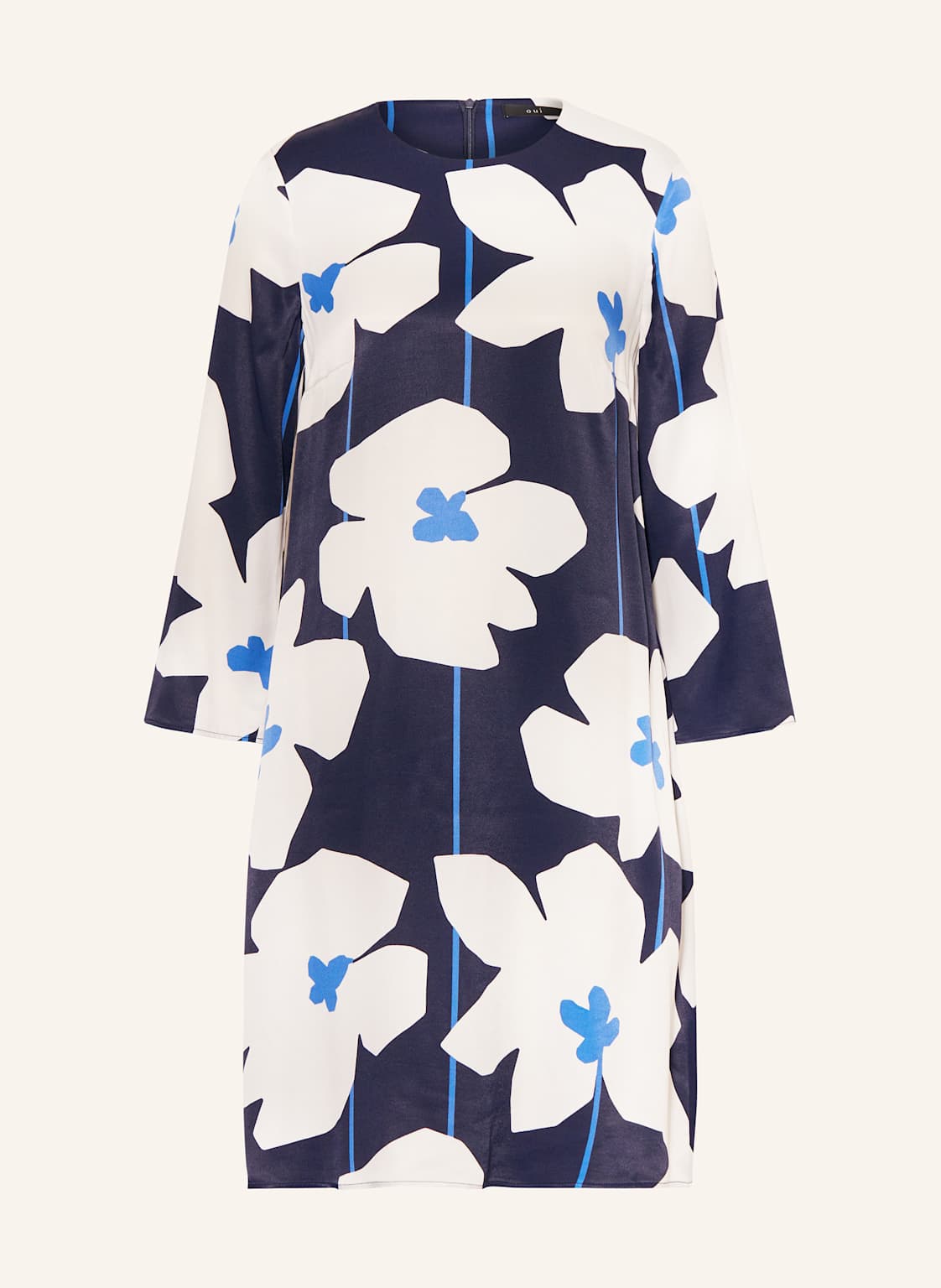 Oui Satinkleid Mit 3/4-Arm blau Oui Satinkleid Mit 3/4-Arm blau von Oui