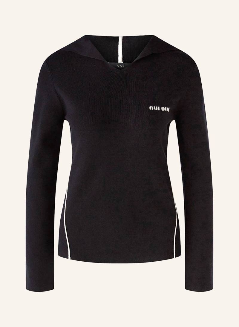 Oui Strick-Hoodie schwarz Oui Strick-Hoodie schwarz von Oui