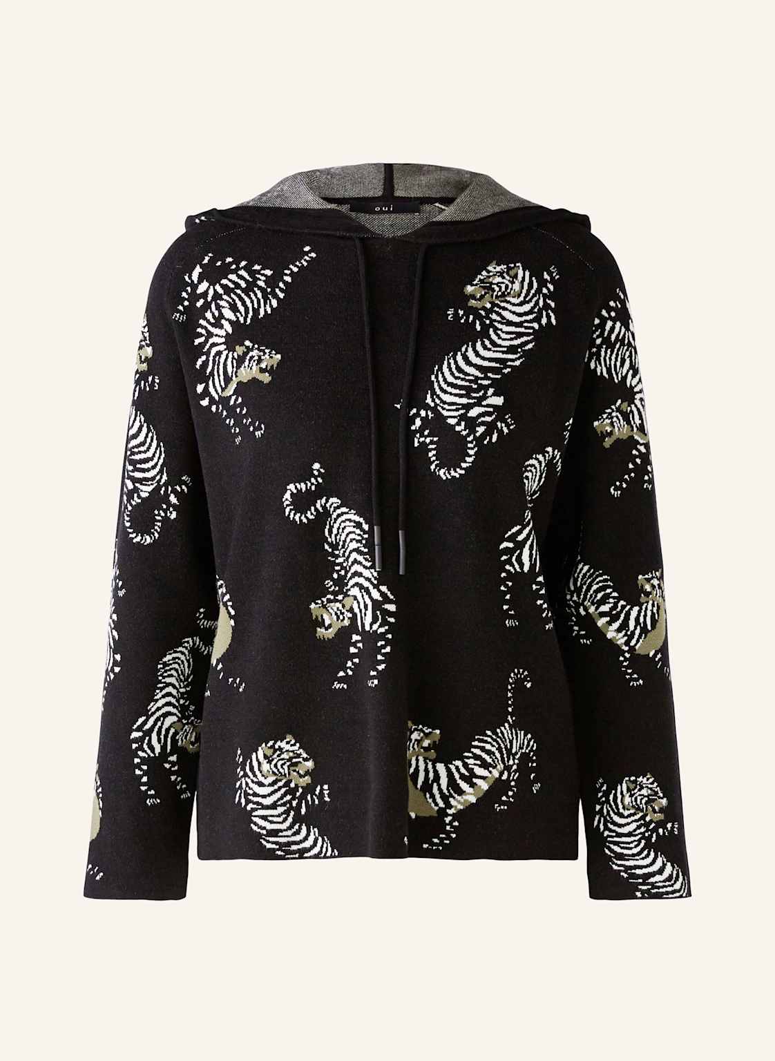 Oui Strick-Hoodie schwarz Oui Strick-Hoodie schwarz von Oui