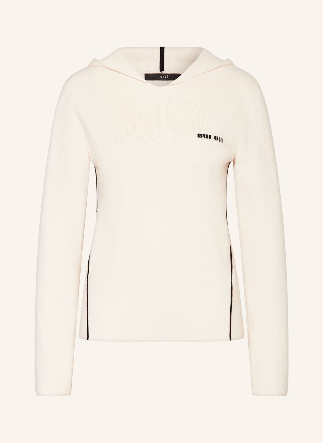 Oui Strick-Hoodie weiss Oui Strick-Hoodie weiss von Oui