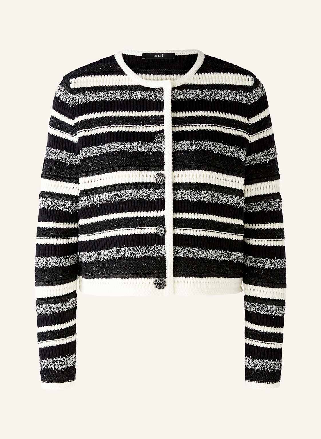 Oui Strickjacke Mit Pailletten schwarz Oui Strickjacke Mit Pailletten schwarz von Oui