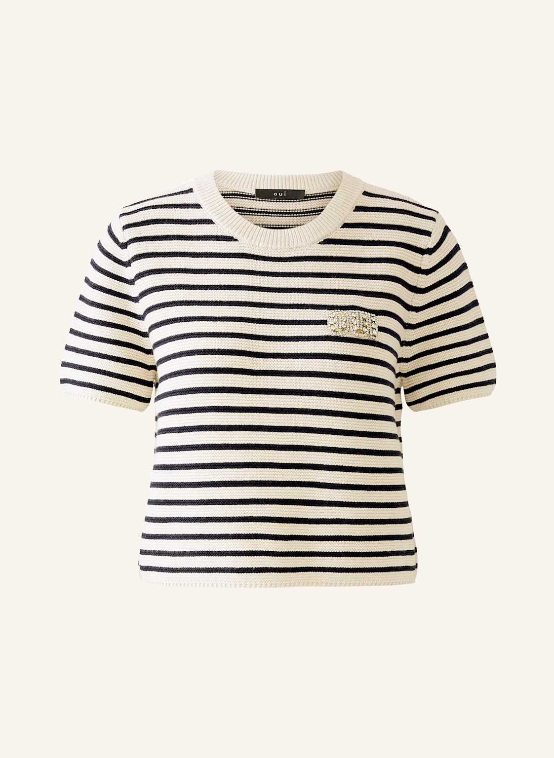Oui Strickshirt Mit Schmucksteinen blau Oui Strickshirt Mit Schmucksteinen blau von Oui