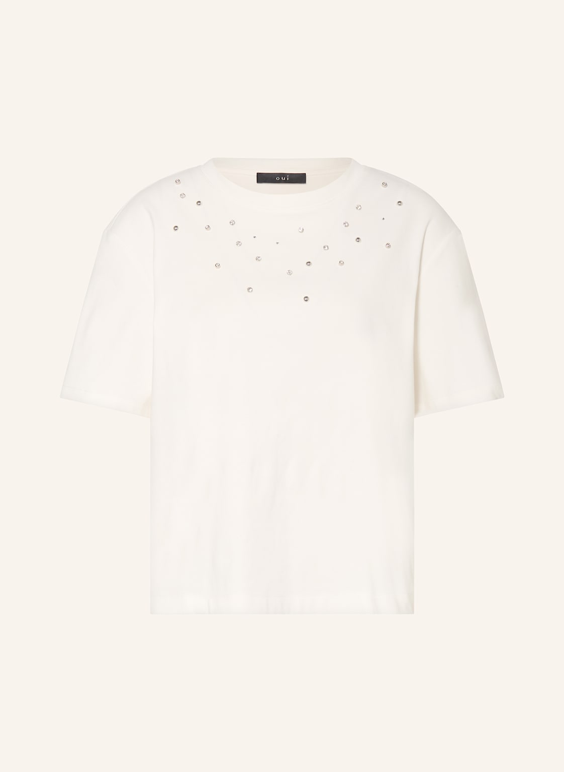 Oui T-Shirt Mit Schmucksteinen weiss Oui T-Shirt Mit Schmucksteinen weiss von Oui