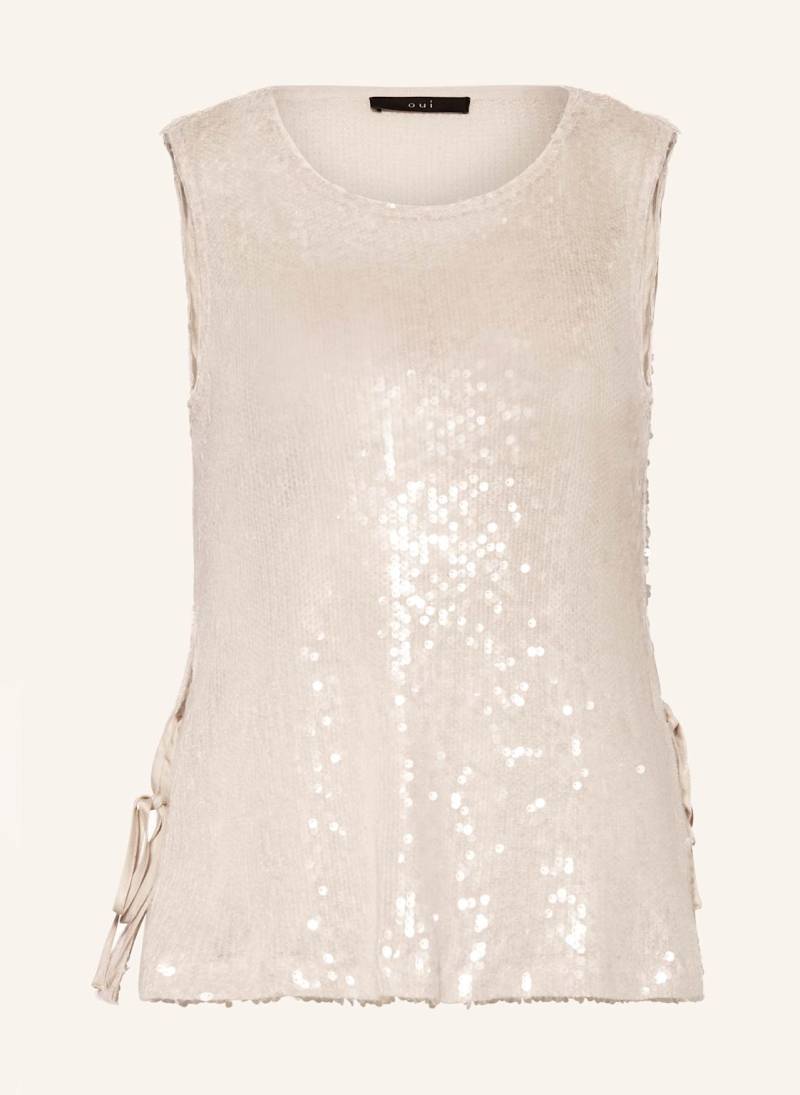 Oui Top Mit Pailletten grau Oui Top Mit Pailletten grau von Oui