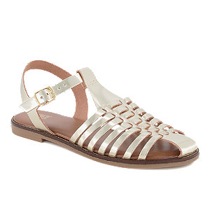 Oxmox Damen Flache Sandalette Gold von Oxmox