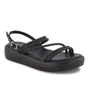 Oxmox Damen Flache Sandalette Schwarz von Oxmox