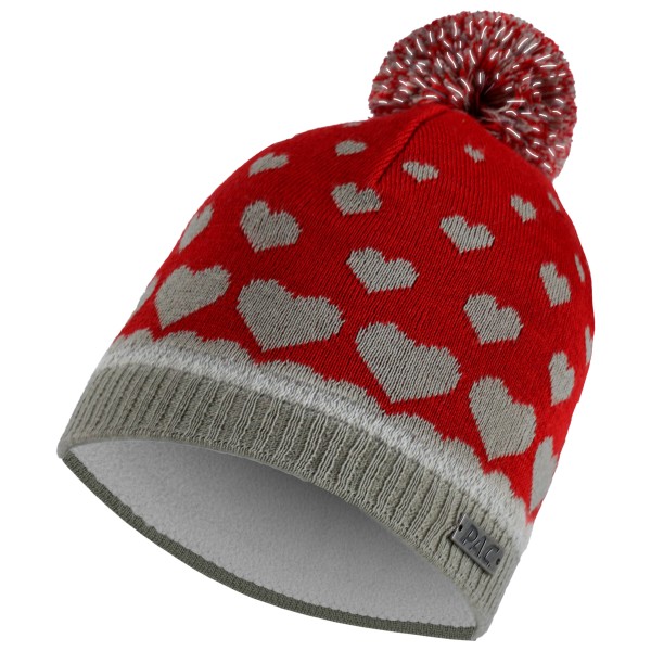 P.A.C. - Kid's Muzi Reflective Pom Beanie - Mütze Gr One Size grau/rot von P.A.C.