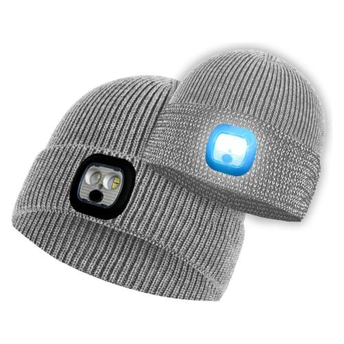 P.A.C. Lumo Reflective LED Beanie - grey melange (Grösse: one si) von P.A.C.