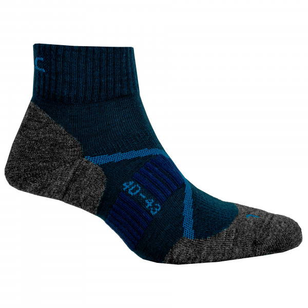 P.A.C. - TR 1.2 Trekking Merino Short Cool - Wandersocken Gr 40-43 blau/schwarz von P.A.C.