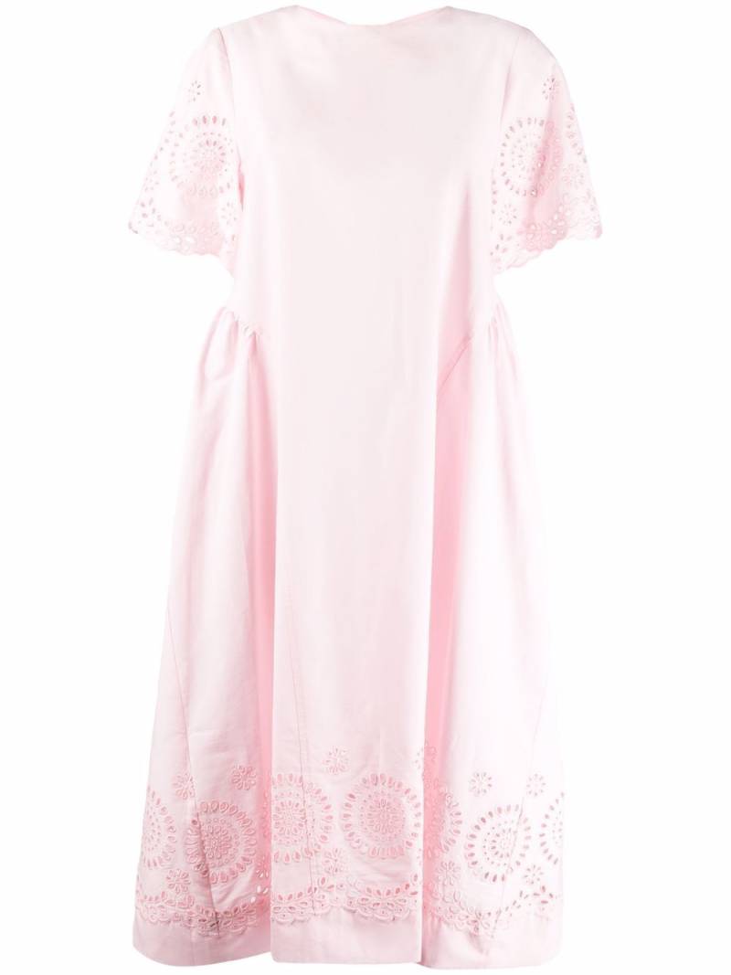 P.A.R.O.S.H. Broderie Anglaise midi dress - Pink von P.A.R.O.S.H.