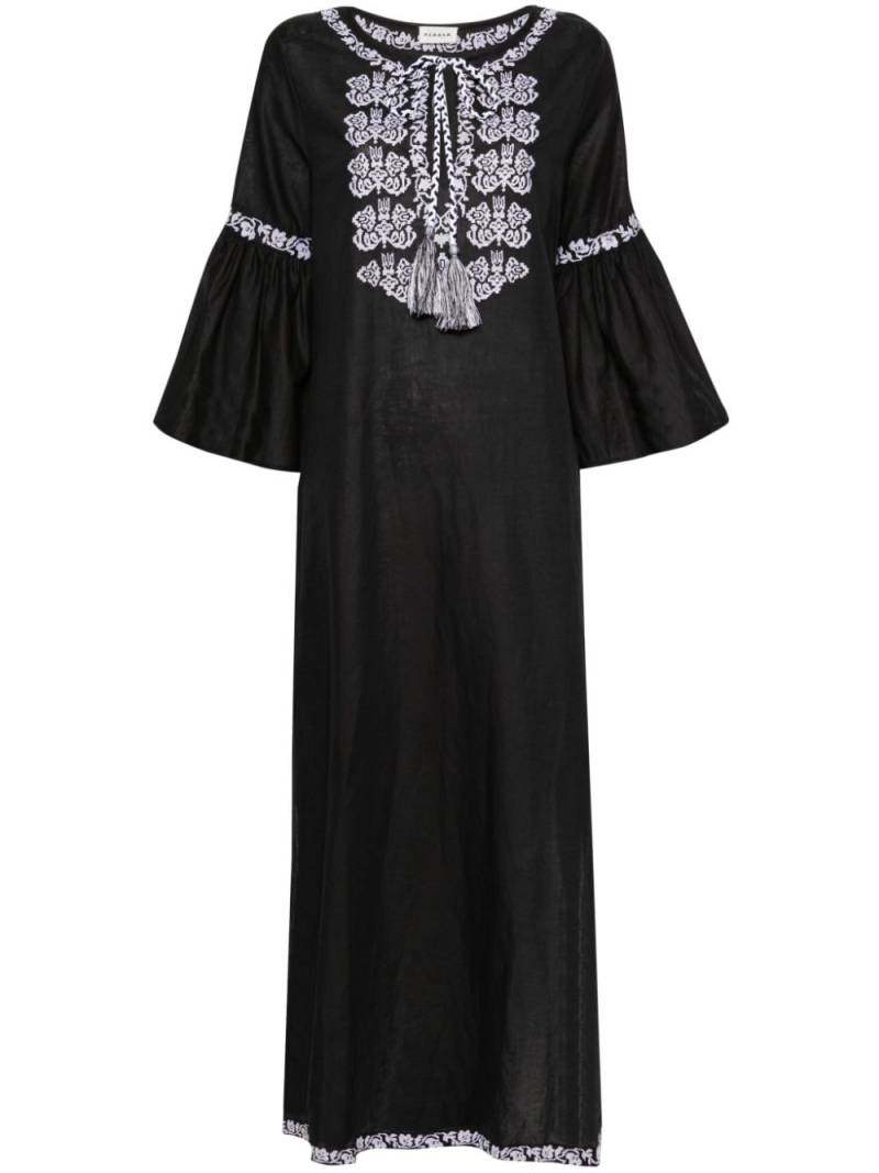 P.A.R.O.S.H. Ciclone floral-embroidered maxi dress - Black von P.A.R.O.S.H.