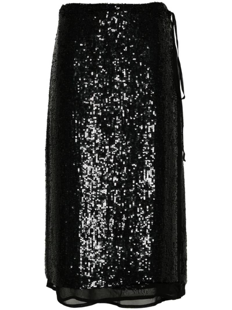 P.A.R.O.S.H. Gabriel sequinned wrap skirt - Black von P.A.R.O.S.H.