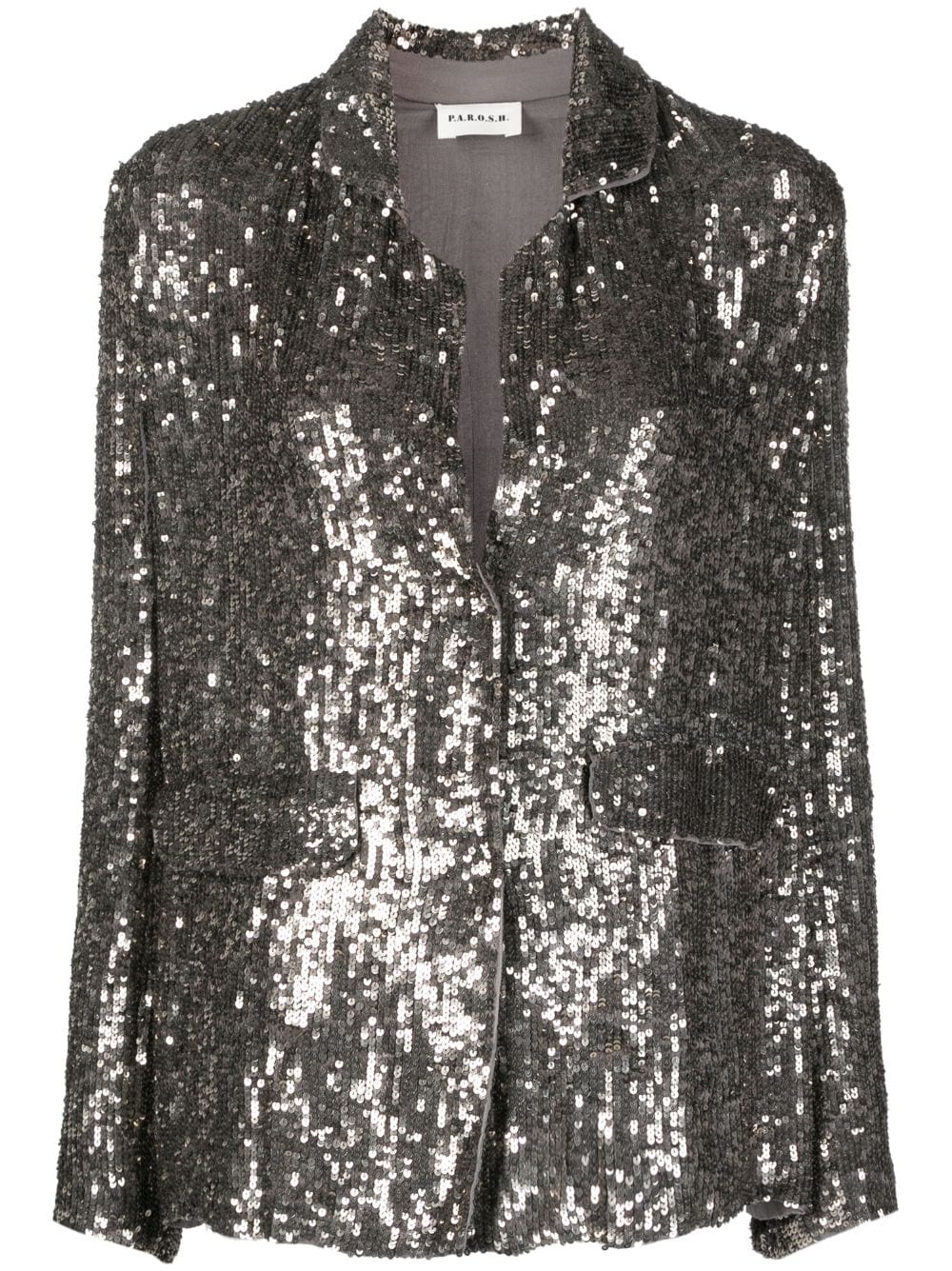 P.A.R.O.S.H. Giacca sequined single-breasted blazer - Grey von P.A.R.O.S.H.