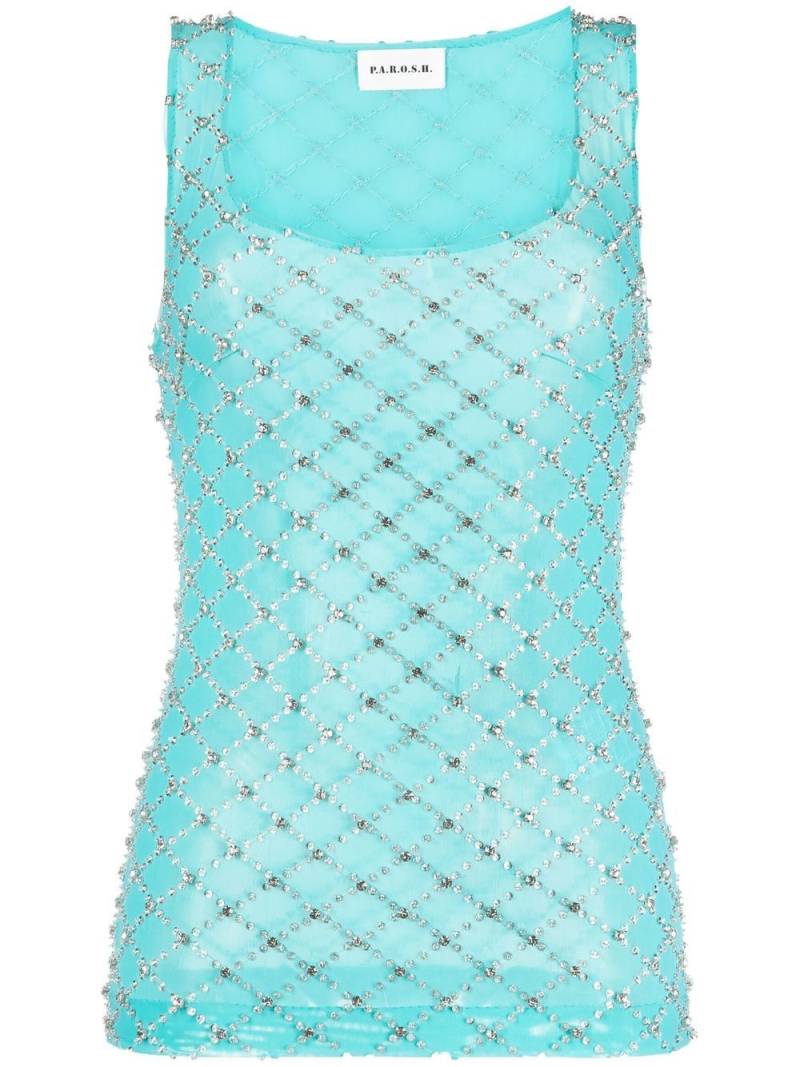 P.A.R.O.S.H. Glaced crystal-embellished tank top - Green von P.A.R.O.S.H.