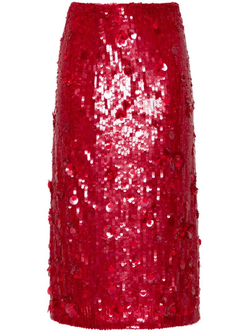 P.A.R.O.S.H. Glow midi skirt - Red von P.A.R.O.S.H.