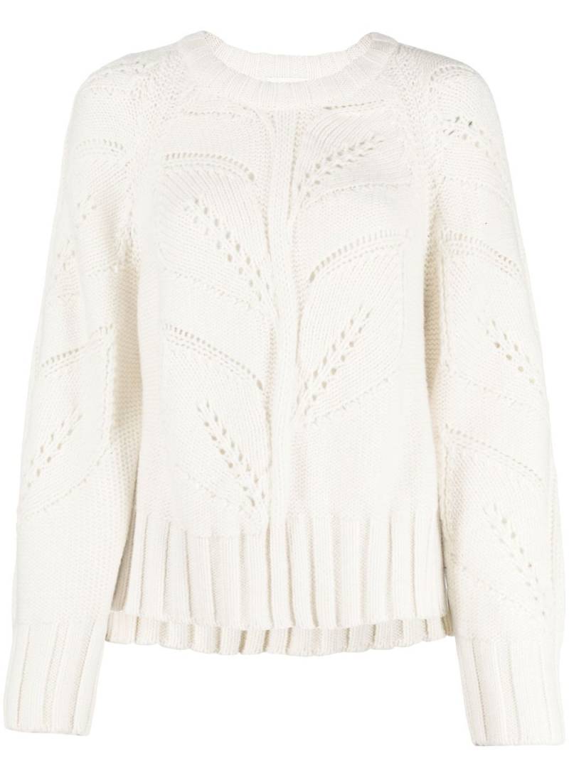 P.A.R.O.S.H. Leaf pointelle-detail jumper - Neutrals von P.A.R.O.S.H.