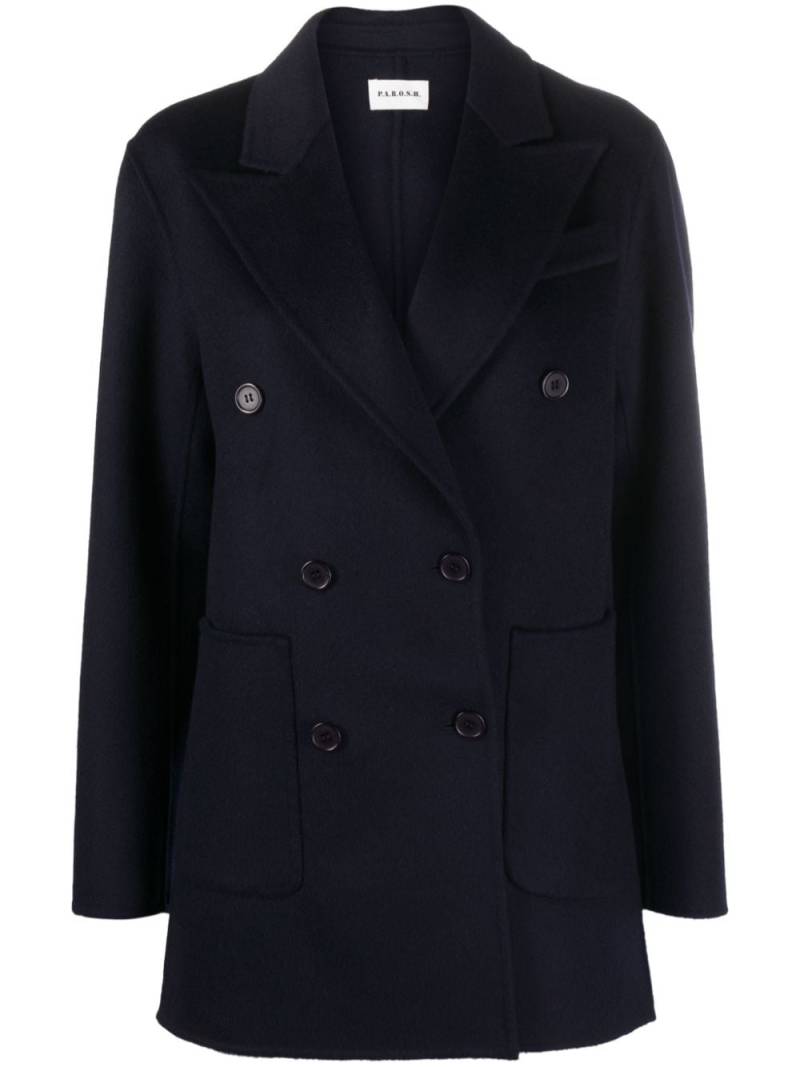 P.A.R.O.S.H. Leak double-breasted wool coat - Blue von P.A.R.O.S.H.