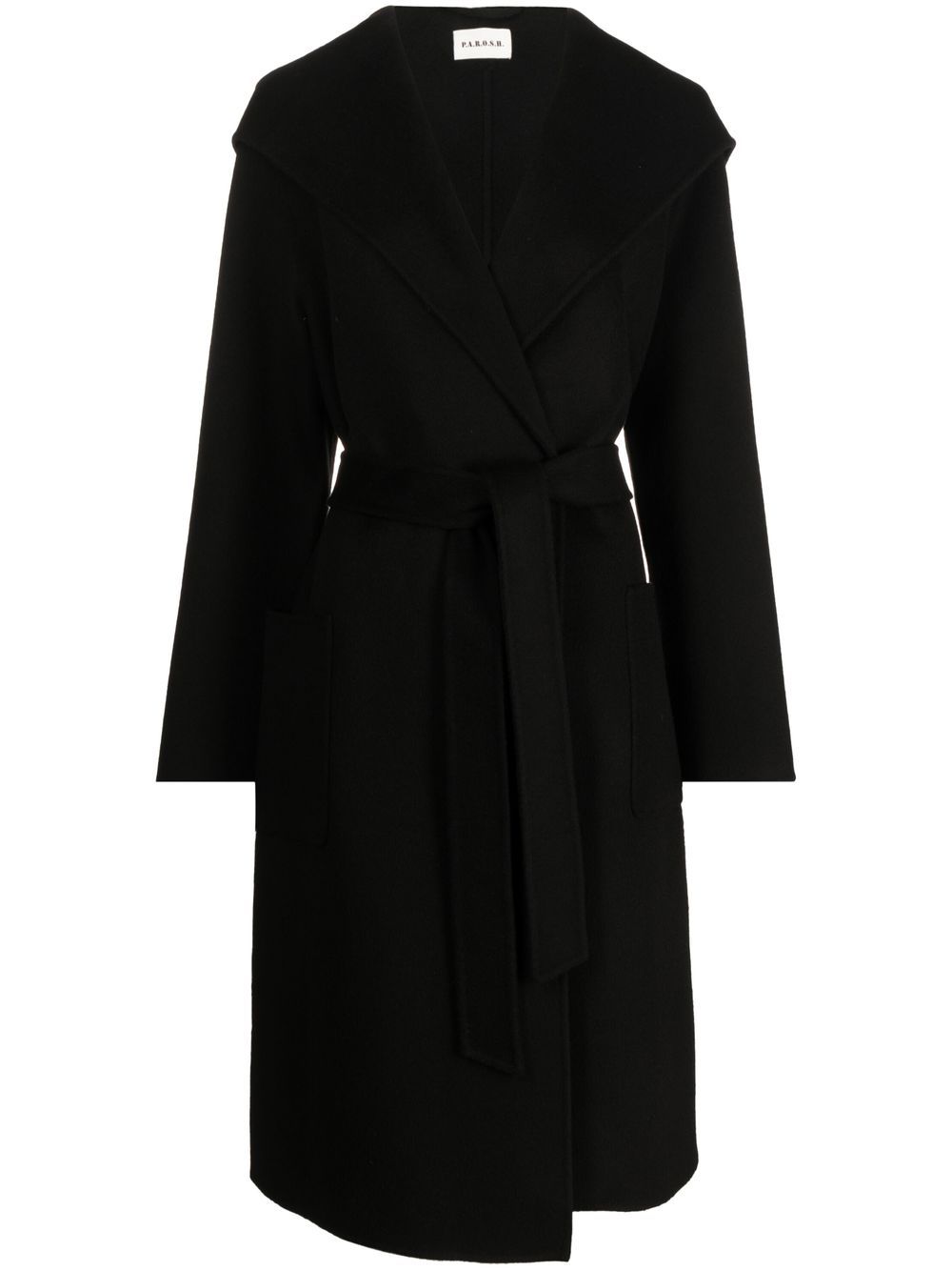 P.A.R.O.S.H. Leak wool midi coat - Black von P.A.R.O.S.H.