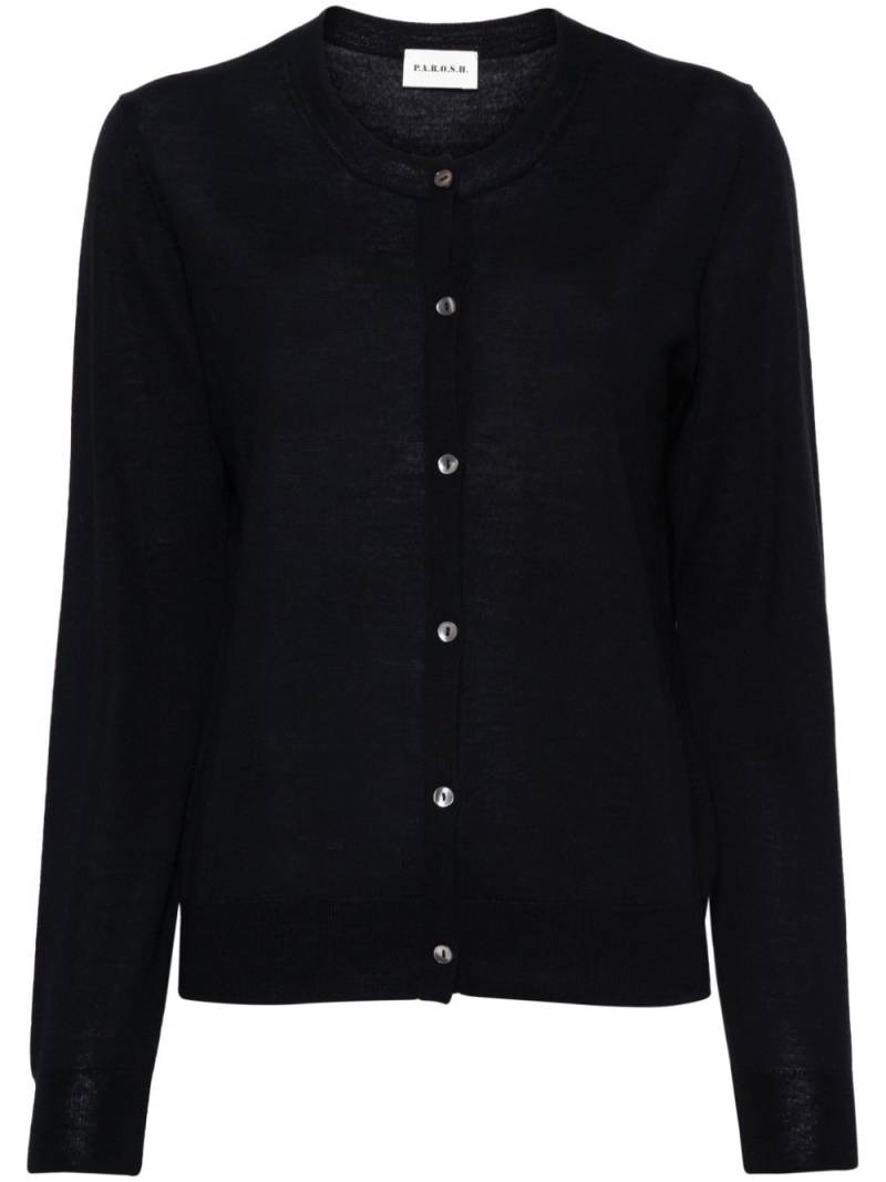 P.A.R.O.S.H. Linfa fine-knit cardigan - Black von P.A.R.O.S.H.