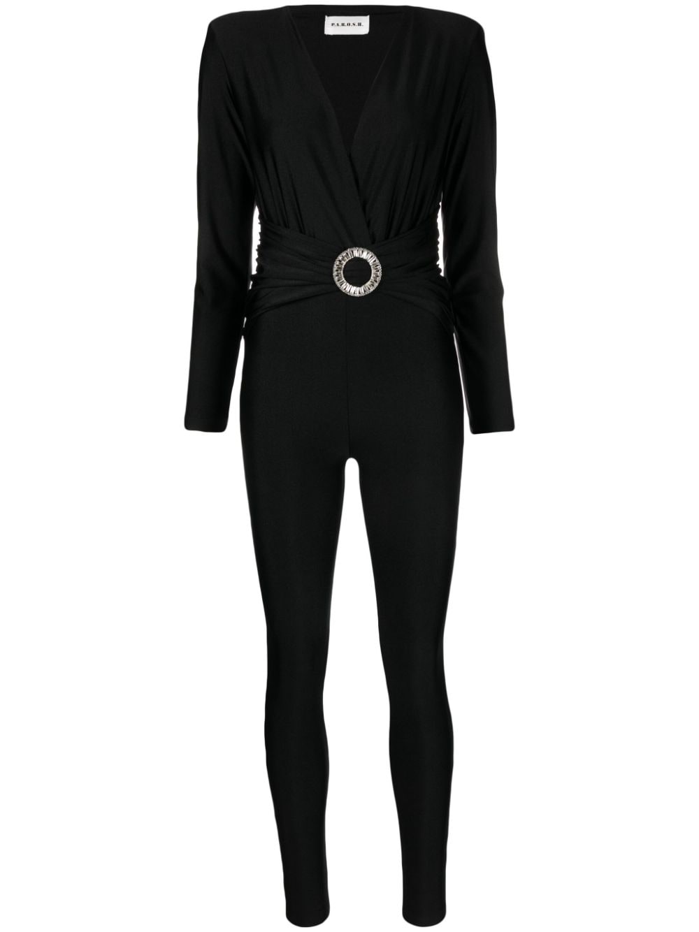 P.A.R.O.S.H. Narrow V-neck jumpsuit - Black von P.A.R.O.S.H.