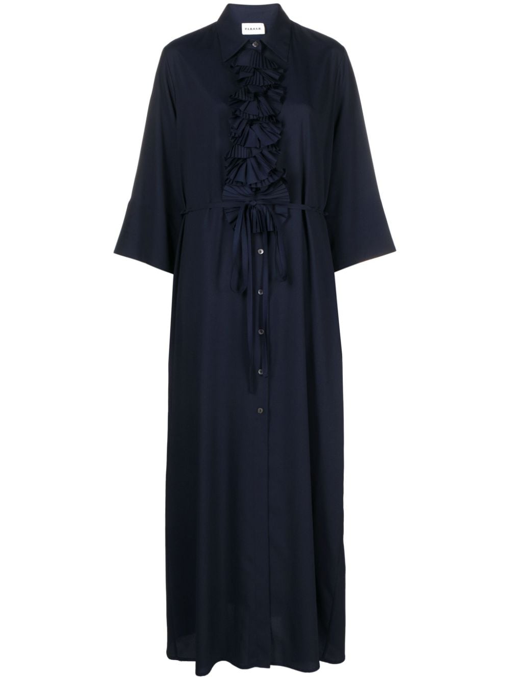 P.A.R.O.S.H. Palmer pleated-detailed shirt dress - Blue von P.A.R.O.S.H.