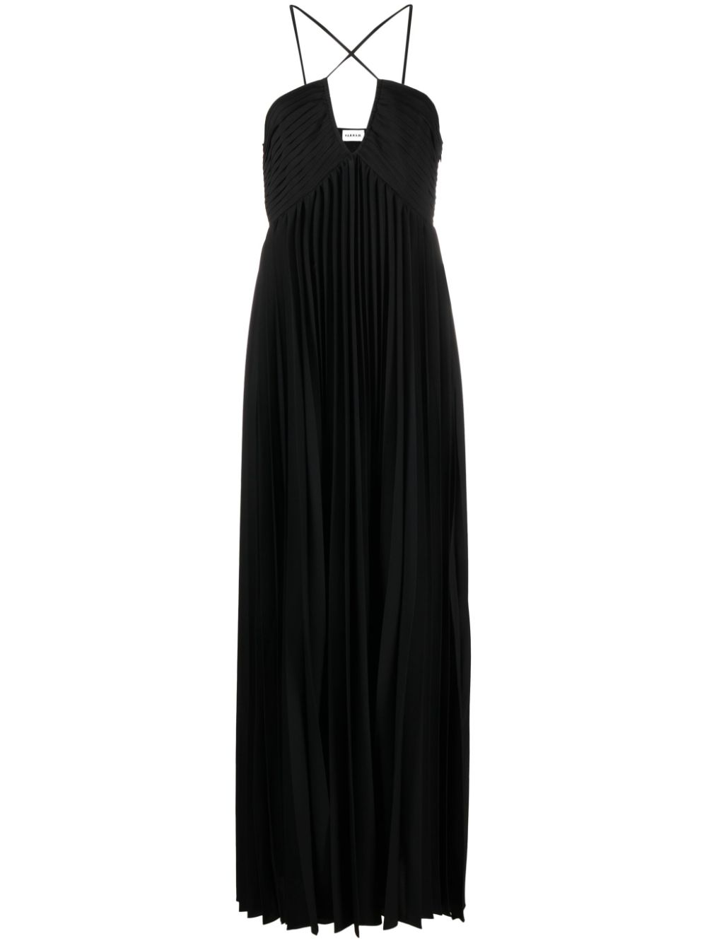 P.A.R.O.S.H. Palmer pleated long-length dress - Black von P.A.R.O.S.H.