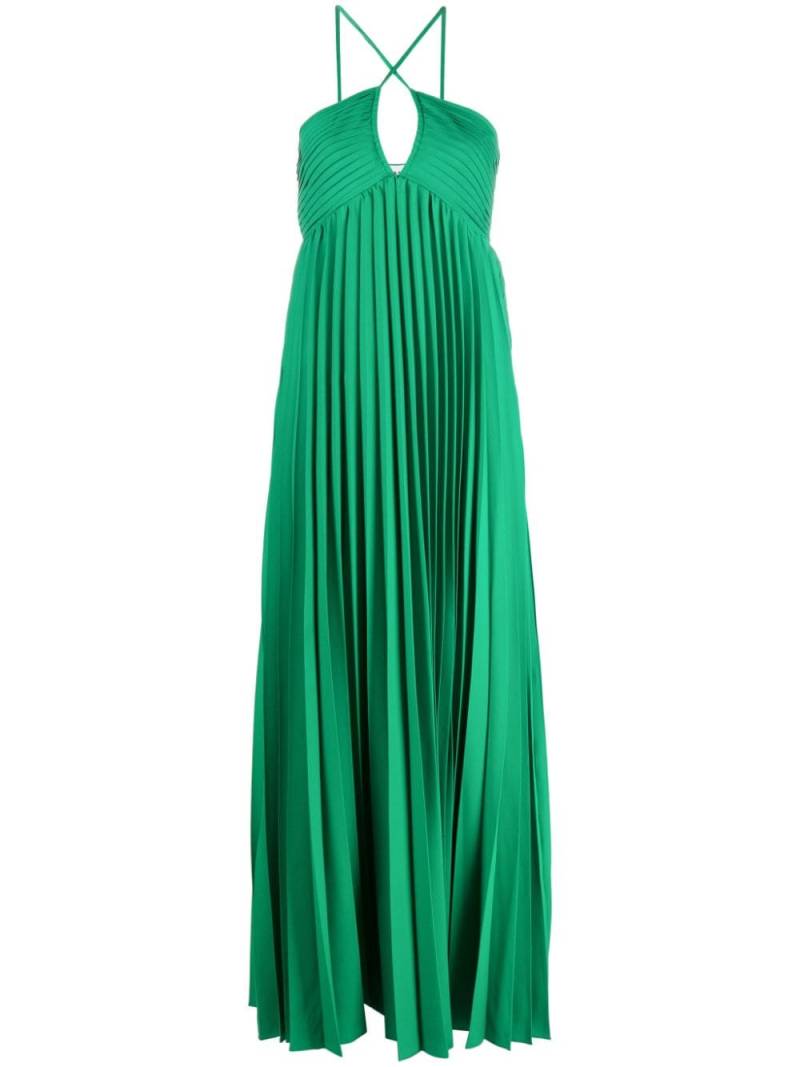 P.A.R.O.S.H. Palmer pleated long-length dress - Green von P.A.R.O.S.H.