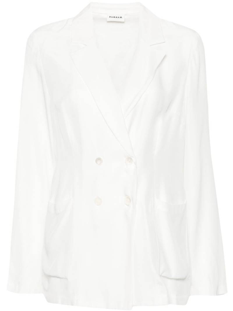 P.A.R.O.S.H. Sofia double-breasted silk blazer - Neutrals von P.A.R.O.S.H.