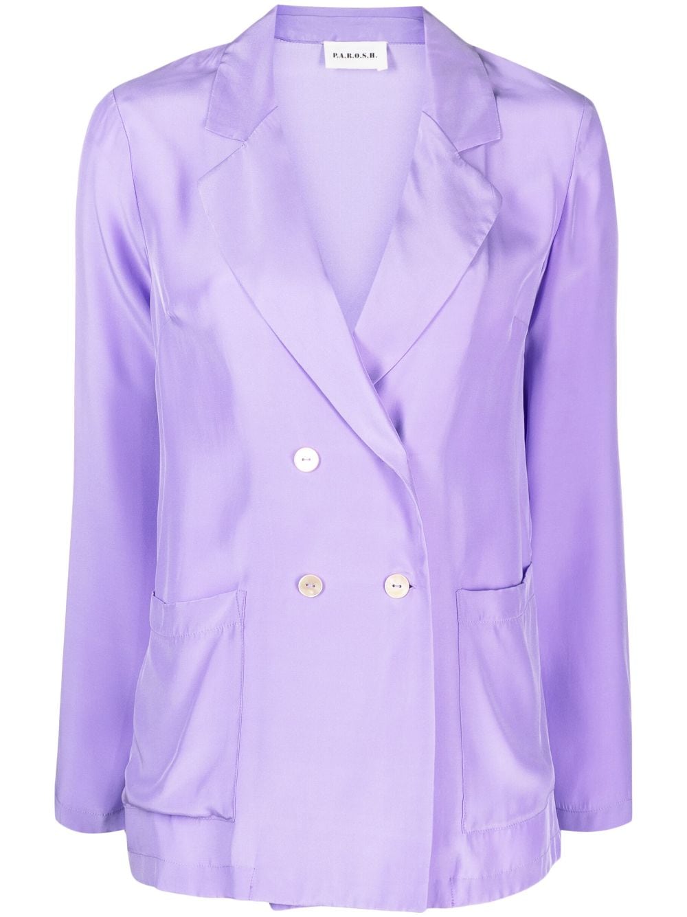 P.A.R.O.S.H. Sofia double-breasted silk blazer - Purple von P.A.R.O.S.H.