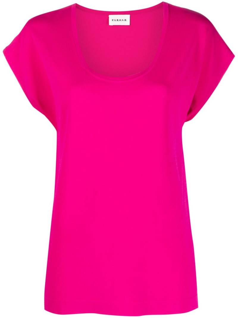 P.A.R.O.S.H. U-neck short-sleeve T-shirt - Pink von P.A.R.O.S.H.