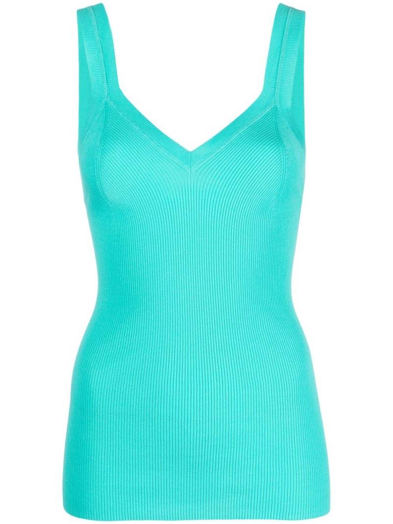 P.A.R.O.S.H. V-neck knitted sleeveless top - Green von P.A.R.O.S.H.