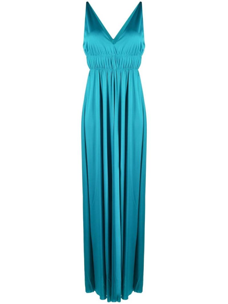 P.A.R.O.S.H. V-neck pleated maxi dress - Blue von P.A.R.O.S.H.