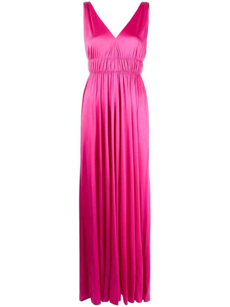 P.A.R.O.S.H. V-neck pleated maxi dress - Pink von P.A.R.O.S.H.