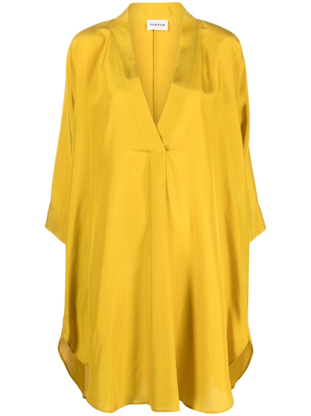 P.A.R.O.S.H. V-neck silk midi kaftan - Yellow von P.A.R.O.S.H.