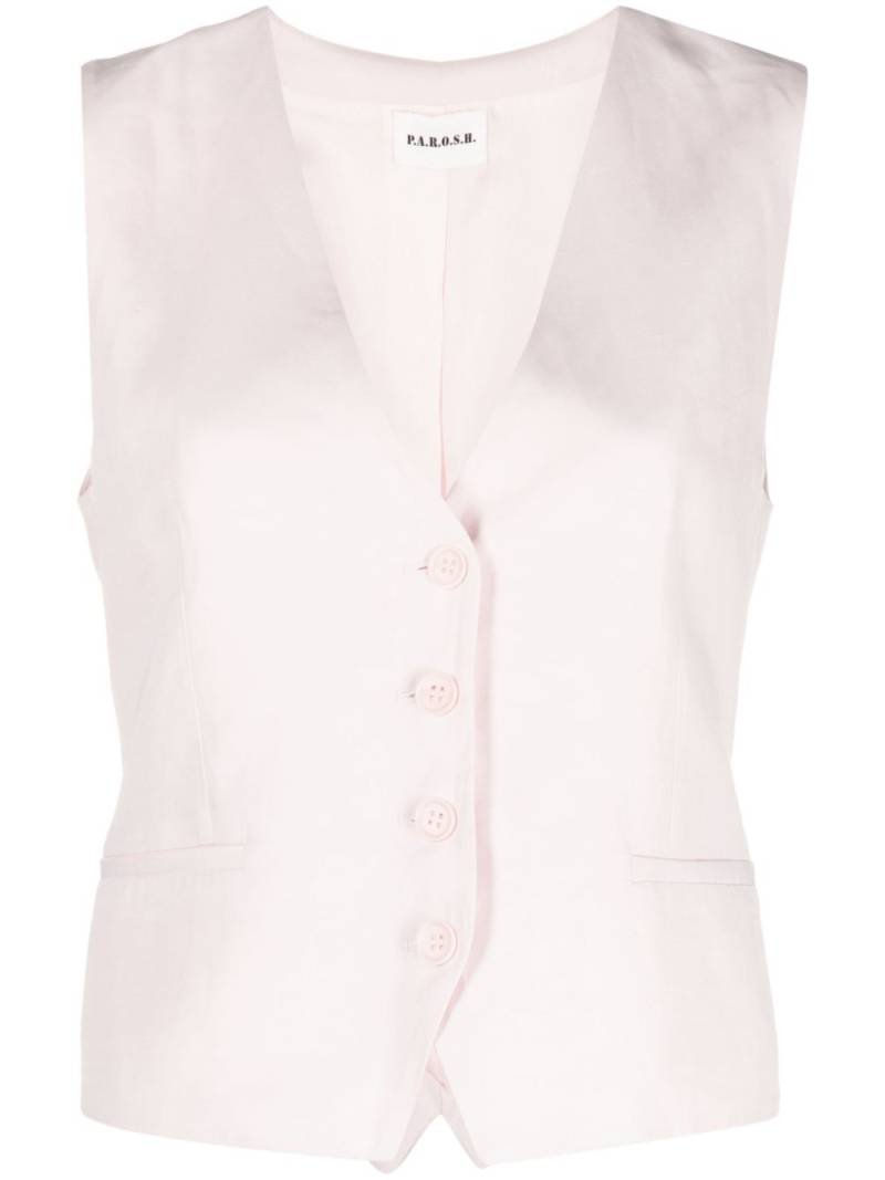 P.A.R.O.S.H. V-neck tailored waistcoat - Pink von P.A.R.O.S.H.