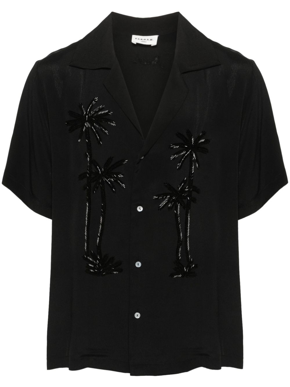 P.A.R.O.S.H. bead embellished camp-collar shirt - Black von P.A.R.O.S.H.