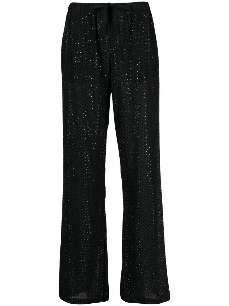 P.A.R.O.S.H. bead-embellished drawstring palazzo pants - Black von P.A.R.O.S.H.