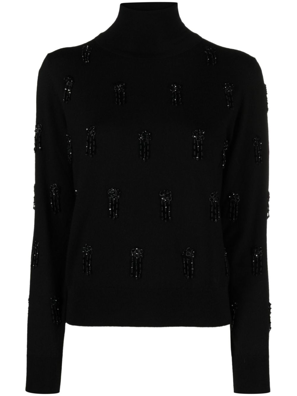 P.A.R.O.S.H. bead-embellished high-neck jumper - Black von P.A.R.O.S.H.