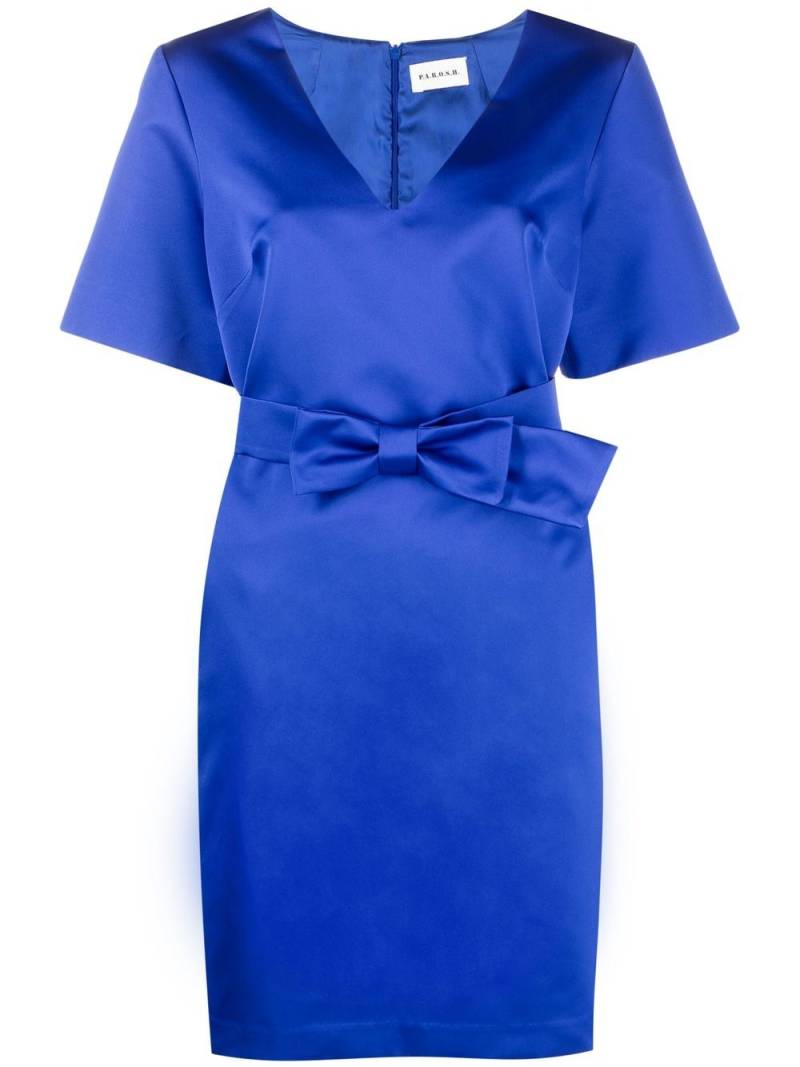 P.A.R.O.S.H. belted V-neck mini dress - Blue von P.A.R.O.S.H.