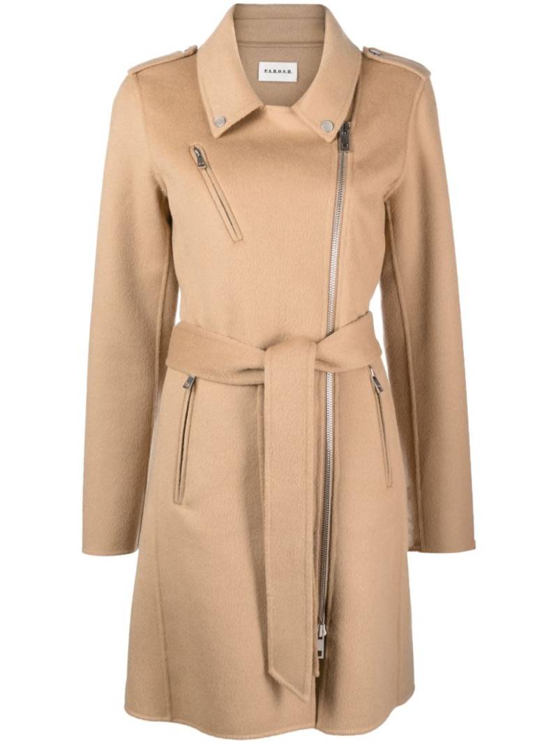 P.A.R.O.S.H. belted felted wool trench coat - Neutrals von P.A.R.O.S.H.