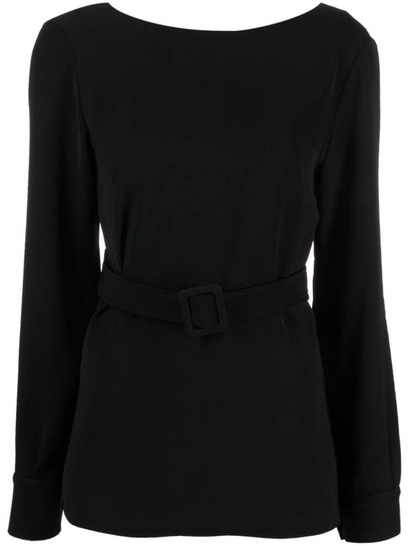 P.A.R.O.S.H. belted long-sleeved blouse - Black von P.A.R.O.S.H.