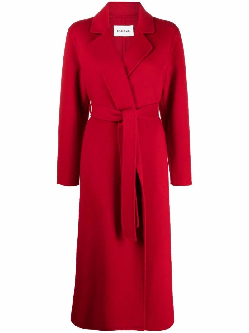 P.A.R.O.S.H. belted mid-length coat - Red von P.A.R.O.S.H.