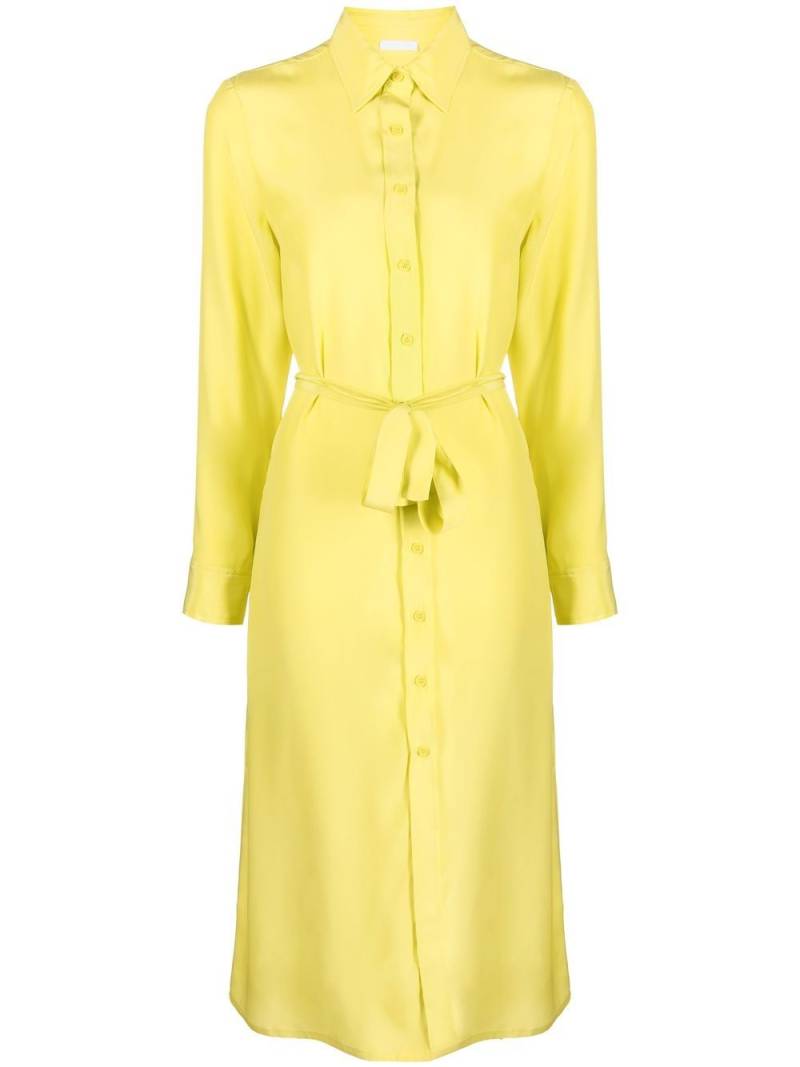 P.A.R.O.S.H. belted satin shirt dress - Yellow von P.A.R.O.S.H.