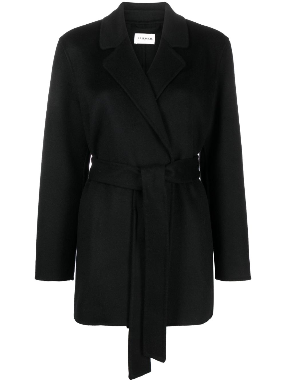 P.A.R.O.S.H. belted-waist wool coat - Black von P.A.R.O.S.H.